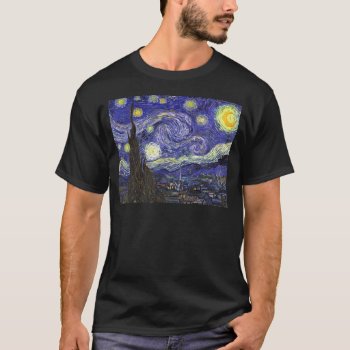 Van Gogh Starry Night T-shirt by unique_cases at Zazzle