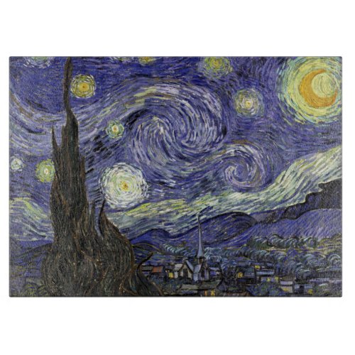 Van Gogh Starry Night Tempered Glass Cutting Board