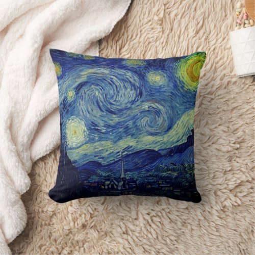 Van Gogh Starry Night Throw Pillow