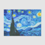 Van Gogh Starry Night Tissue Paper<br><div class="desc">Tissue Paper featuring Vincent van Gogh’s oil painting The Starry Night (1889). Inspired by his stay at an asylum,  the art depicts a village underneath a night sky of blue and yellow moon and stars. A great gift for fans of Post-Impressionism and Dutch art.</div>