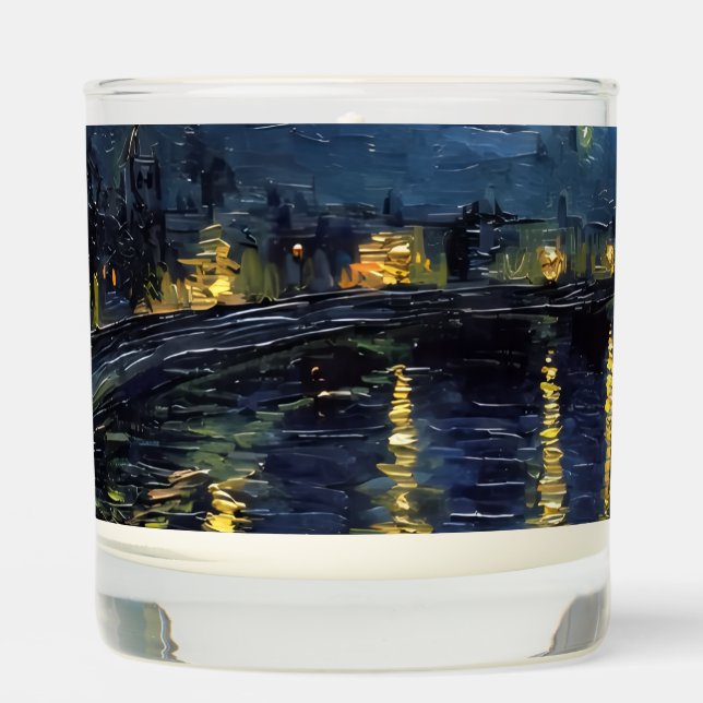 Van Gogh Starry Night Vanilla Scented Art Candle (Front)