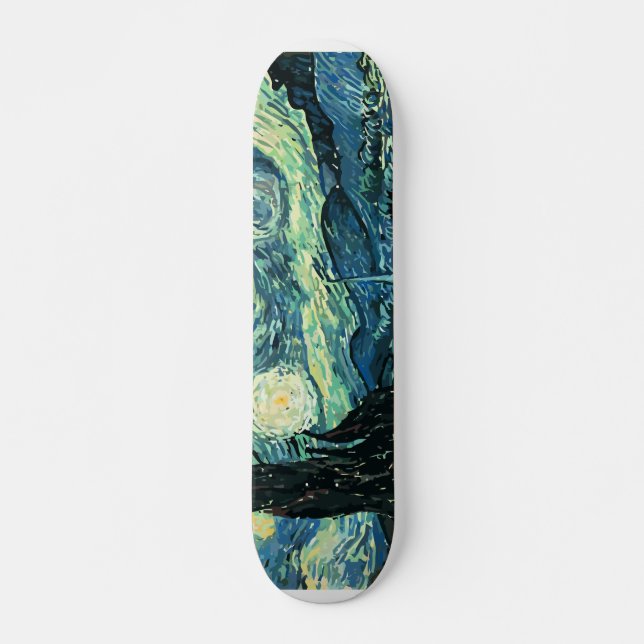 Van gogh starry night vector skateboard deck (Front)