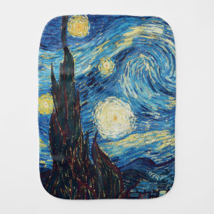 Van Gogh Starry Night Vintage Blue Masterpiece Baby Burp Cloth