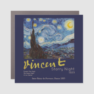 Van Gogh Starry Night Vintage Blue Masterpiece Car Magnet