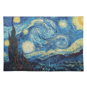 Van Gogh Starry Night Vintage Blue Masterpiece Cloth Placemat