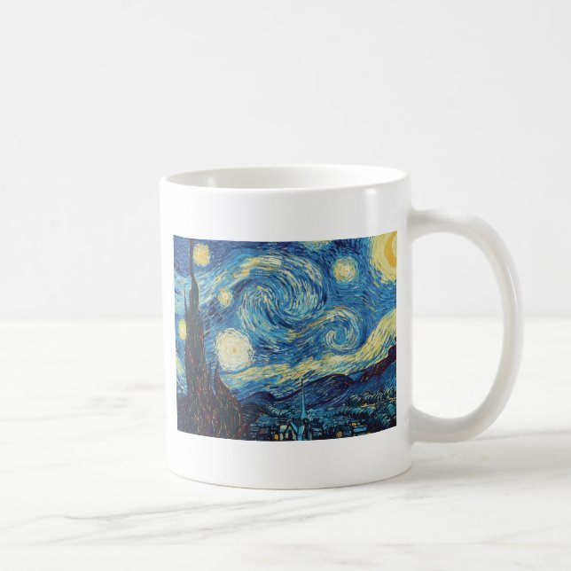 Van Gogh Starry Night Vintage Blue Masterpiece Coffee Mug (Right)