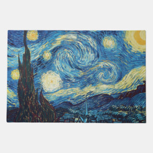 Van Gogh Starry Night Vintage Blue Masterpiece Doormat