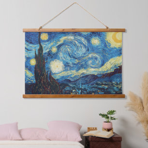 Van Gogh Starry Night Vintage Blue Masterpiece Hanging Tapestry