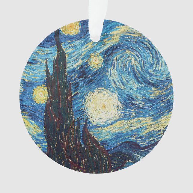 Van Gogh Starry Night Vintage Blue Masterpiece Ornament (Front)
