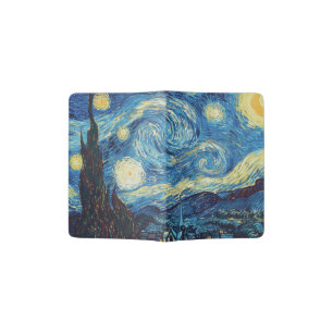 Van Gogh Starry Night Vintage Blue Masterpiece Passport Holder