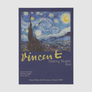 Van Gogh Starry Night Vintage Blue Masterpiece Tissue Paper