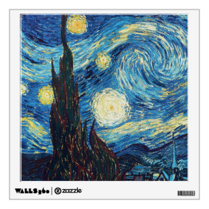 Van Gogh Starry Night Vintage Blue Masterpiece Wall Sticker