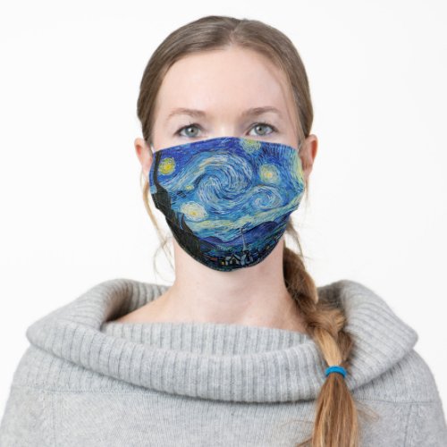 Van Gogh Starry Night Vintage Masterpiece Adult Cloth Face Mask