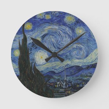 Van Gogh Starry Night Wall Clock by Quirina at Zazzle