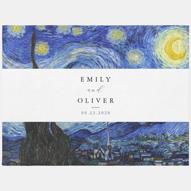 Van Gogh Starry Night Wedding Outdoor Rug (Front)