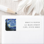Van Gogh Starry Night Wedding Return Address Label<br><div class="desc">Modern wedding return address label featuring Van Gogh Starry Night painting.</div>
