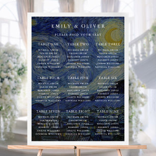 Van Gogh Starry Night Wedding Seating Chart