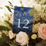 Van Gogh Starry Night Wedding Table Number<br><div class="desc">Wedding table numbers with Vincent Van Gogh Starry Night painting background.</div>