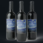 Van Gogh Starry Night Wedding Wine Label<br><div class="desc">Wedding wine labels featuring Vincent Van Gogh Starry Night painting.</div>