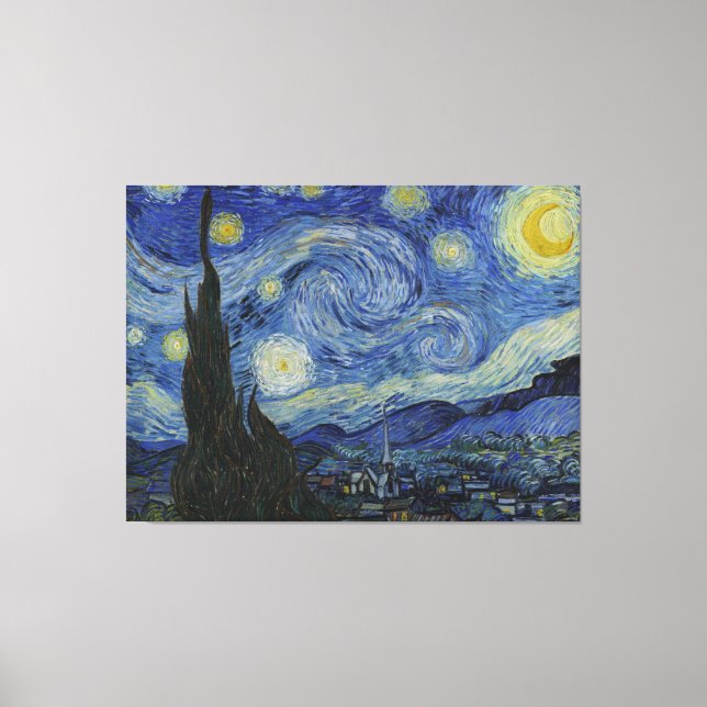 Van Gogh Starry Night Wrapped Canvas Print (Front)