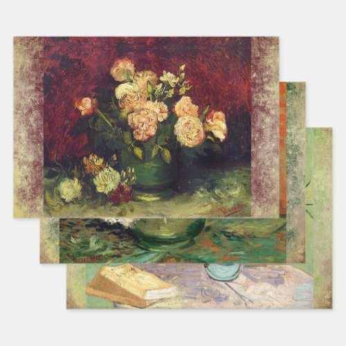 VAN GOGH STILL LIFE HEAVY WEIGHT DECOUPAGE WRAPPING PAPER SHEETS