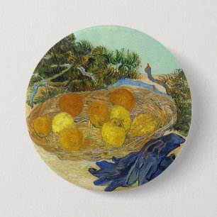 Van Gogh Still Life of Oranges Lemons Blue Gloves Button