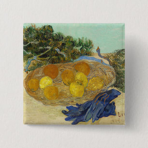 Van Gogh Still Life of Oranges Lemons Blue Gloves Button