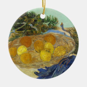 Van Gogh Still Life of Oranges Lemons Blue Gloves Ceramic Ornament