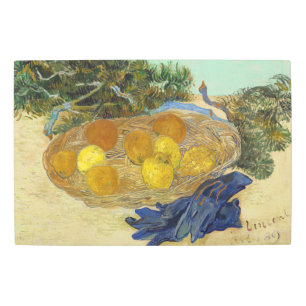 Van Gogh Still Life of Oranges Lemons Blue Gloves Metal Print