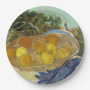 Van Gogh Still Life of Oranges Lemons Blue Gloves Paper Plates