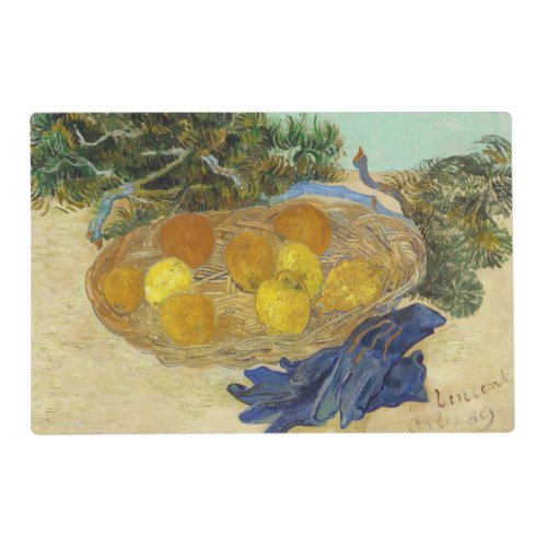 Van Gogh Still Life of Oranges Lemons Blue Gloves Placemat