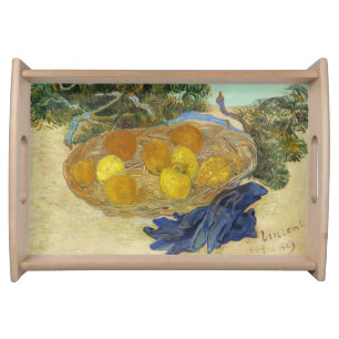 Van Gogh Still Life of Oranges Lemons Blue Gloves Serving Tray