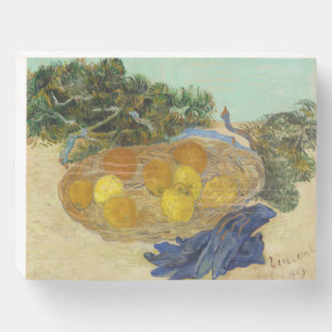 Van Gogh Still Life of Oranges Lemons Blue Gloves Wooden Box Sign
