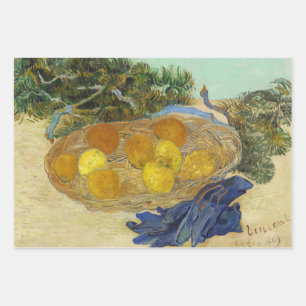 Van Gogh Still Life of Oranges Lemons Blue Gloves Wrapping Paper Sheets