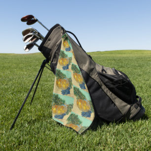 Van Gogh Still Life Oranges Lemons Blue Gloves Golf Towel
