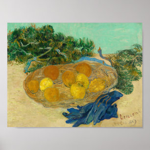 Van Gogh Still Life Oranges Lemons Blue Gloves Poster