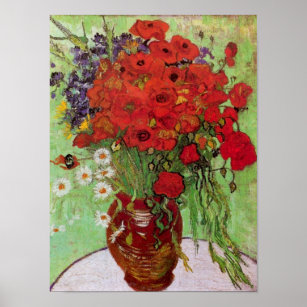 Van Gogh - Still Life Red Poppies and Daisies Poster