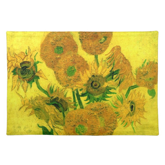 Van Gogh Still Life Vase Fifteen Sunflowers (F457) Placemats 