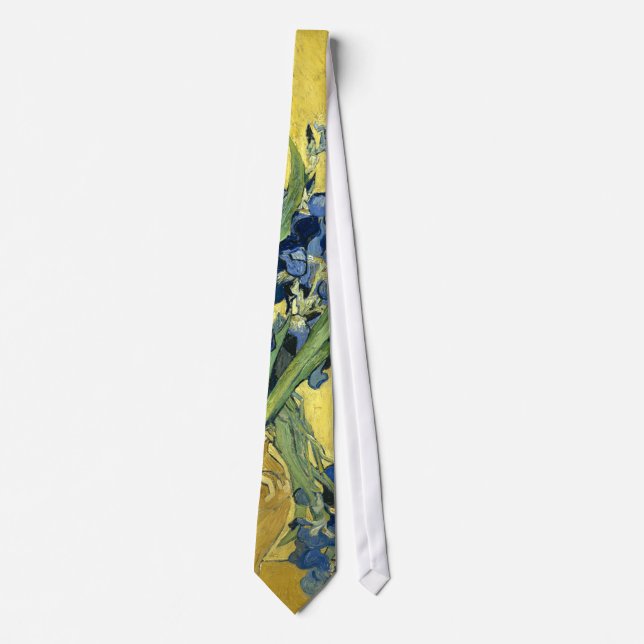 Van Gogh Still Life Vase, Irises (F678) Fine Art Neck Tie (Front)
