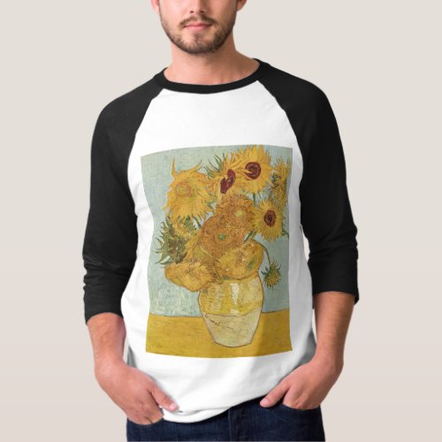 Van Gogh _ Still Life Vase with 12 Sunflowers T_Shirt