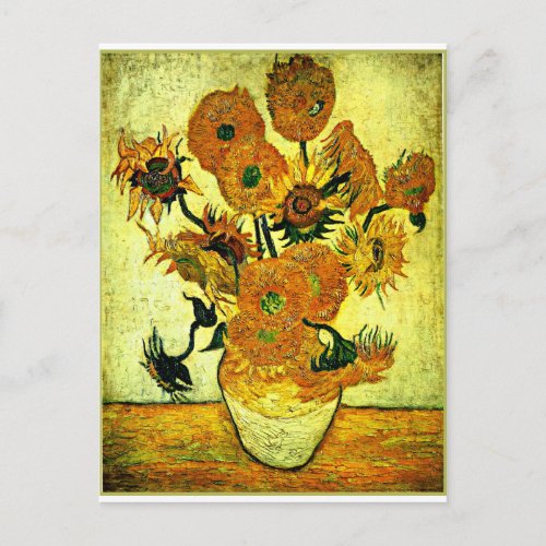Van Gogh _ Still Life Vase with 14 Sunflowers Post Postcard