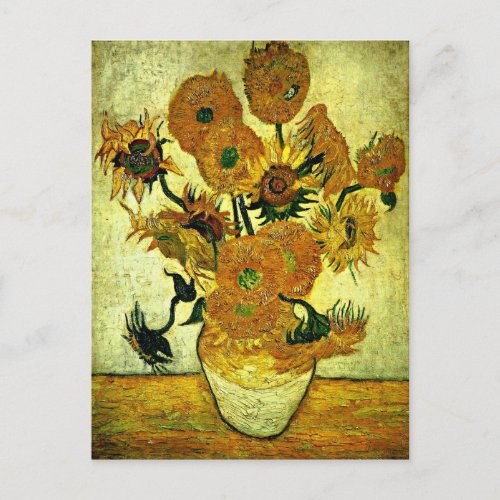 Van Gogh _ Still Life Vase with 14 Sunflowers Postcard