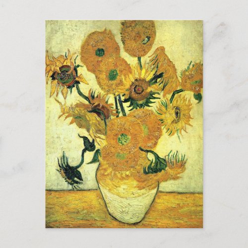 Van Gogh _ Still Life Vase with 14 Sunflowers Postcard