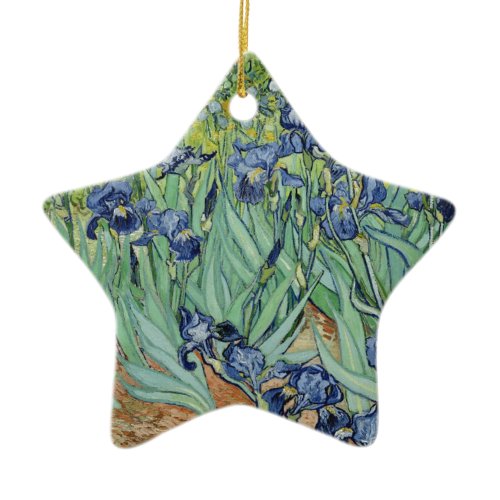 Van Gogh Still Life: Vase with Irises Ceramic Ornament