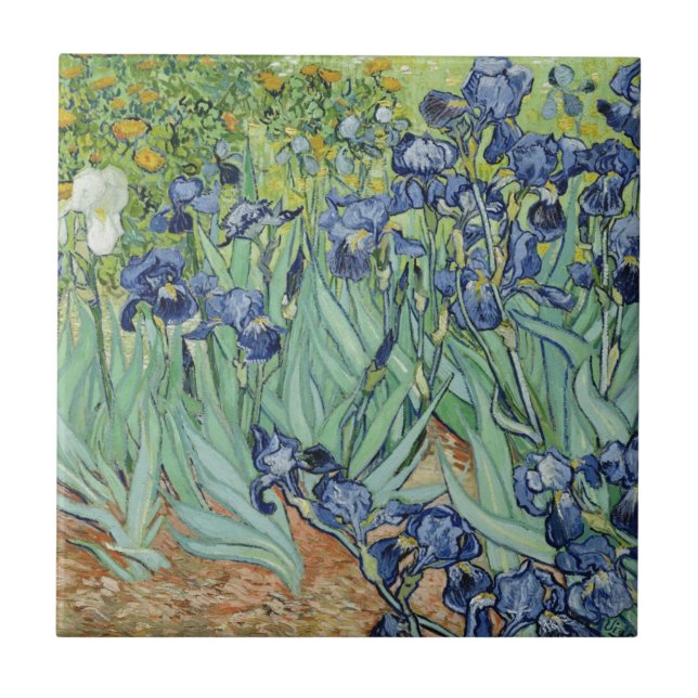 Van Gogh Still Life: Vase with Irises Ceramic Tile (Front)