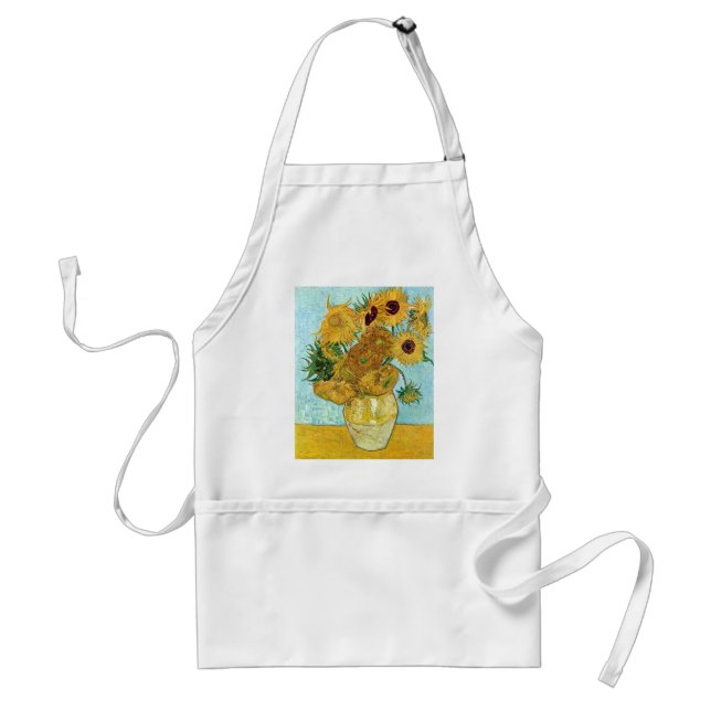 van Gogh Still Life Vase with Twelve Sunflowers Adult Apron (Front)