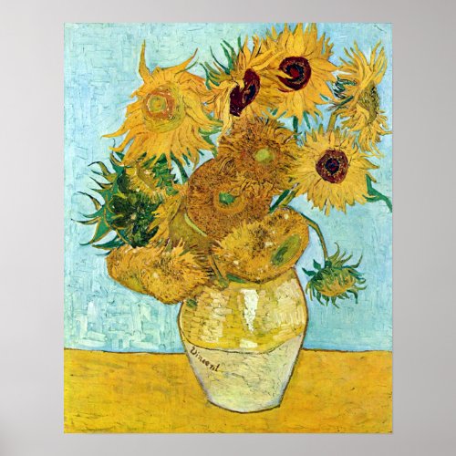 van Gogh Still Life Vase with Twelve Sunflowers Poster