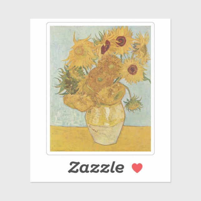 van Gogh Still Life Vase with Twelve Sunflowers Sticker (Sheet)