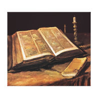 Van Gogh - Still Life With Bible Stretched Canvas Prints