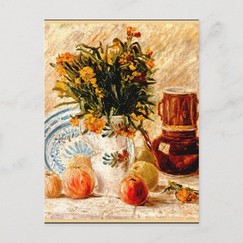 Van Gogh _ Still Life with Coffee Pot and Flowers Postcard